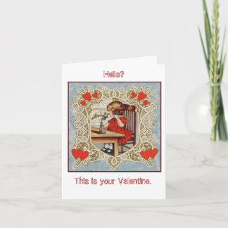 Älskvärd vintagesnörevalentin för din älskade! helgkort