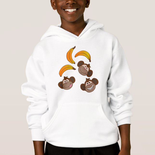 Älskvärda apor och bananer tee shirt (Framsida)