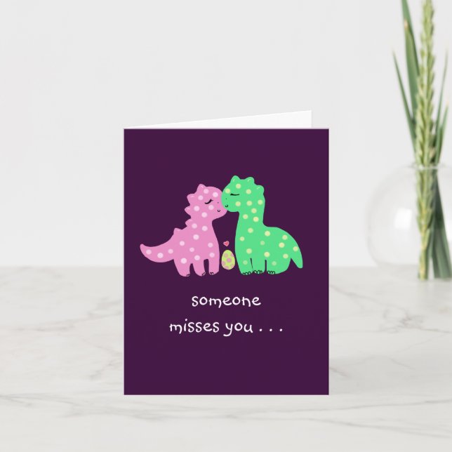 "Älskvärda Dinos" - 'någon Misses You' Kort (Framsida)