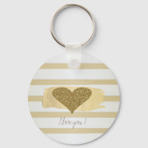 Älskvärda Guld Glitter Hjärtan Ränder-Jag Älskar D