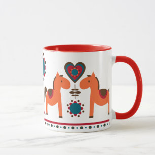 Älskvärda retro hästar mugg
