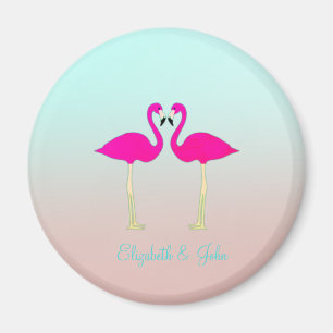 Älskvärda Rosa Flamingos I Kärlek-Personlig Magnet
