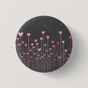 Älskvärda rosa hjärtor som valentin dag klämme knapp