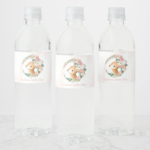 Älskvärda skogskogsmarkdjur - hjortbaby shower vattenflaskor etikett
