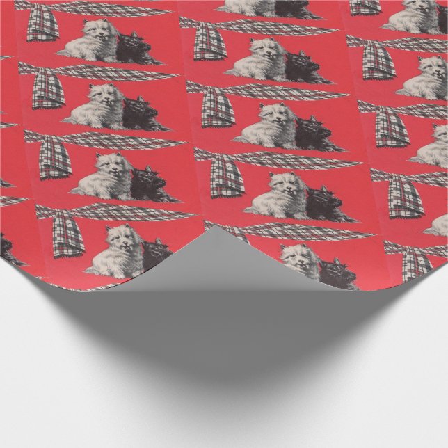 älskvärda skotska terrier tryck presentpapper (Hörn)