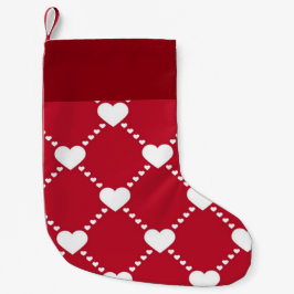 Älskvärda vithjärtor liten julstrumpa