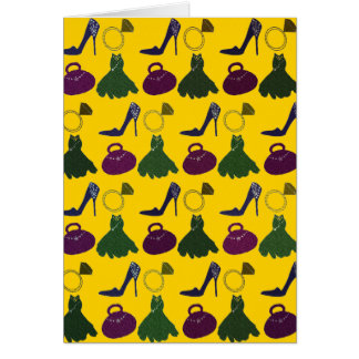 Älskvärt flickaktigt dräktmönster hälsningskort