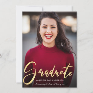 älskvärt guld skrivar studentenmeddelandefotoet tack kort