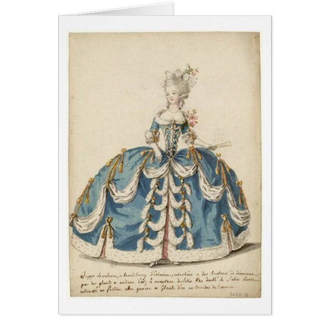Älskvärt modekort för dam Marie Antoinette Hälsningskort (Framsidan)