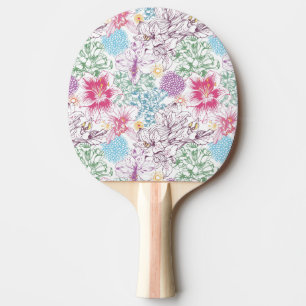 Älskvärt mönster med färgrika blommor pingisracket