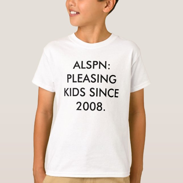 ALSPN: GLÄDJANDE KIDS SEDAN 2008. T-SHIRT (Framsida)