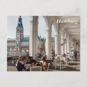 Alsterarkaden, Hamburg, Tyskland Vykort