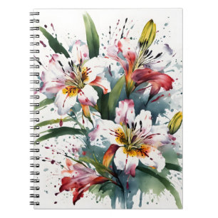 Alstroemeria - Akvarellblommor Anteckningsbok