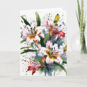 Alstroemeria - Akvarellblommor Kort