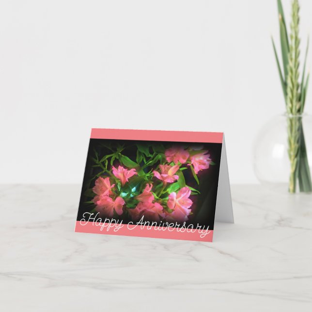 Alstroemeria årsdagsönskningar kort (Framsida)
