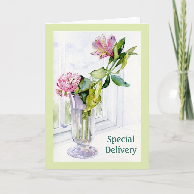 Alstroemeria Flowers 5x7-mappat kort (Framsida)