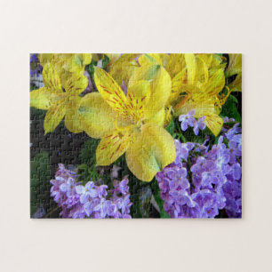Alstroemeria och Lilacs Flowers Pussel