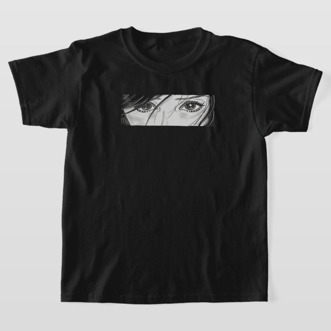 Alt Aesthetic - Manga - Anime Girl Öga - Japanska T Shirt (Laydown)