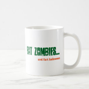 Alt Eat Zombies och Fart Halloween Emo Goth Grönt Kaffemugg