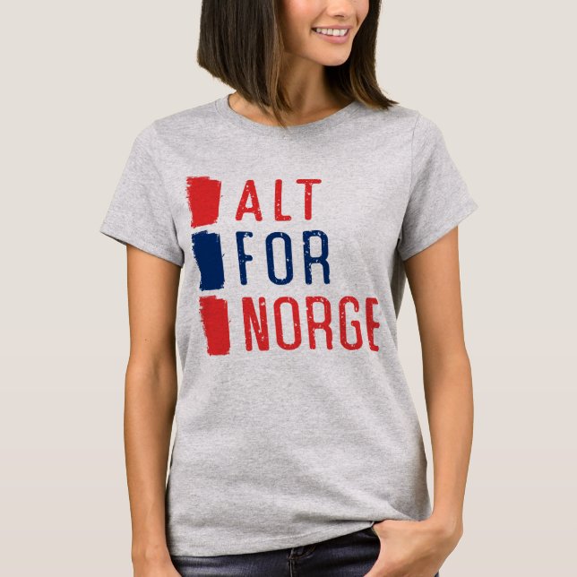 Alt For Norge Norsk Motto Tee Shirt (Framsida)