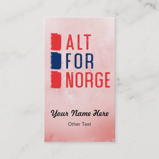 Alt för Norge norska motto-Affärskort Visitkort (Framsida)