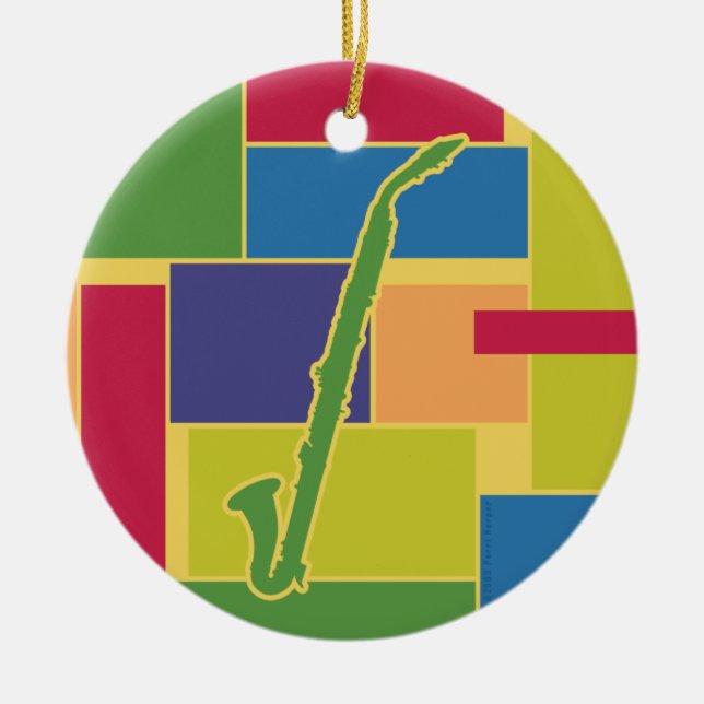 Alt- klarinettColorblocks prydnad Julgransprydnad Keramik (Framsidan)