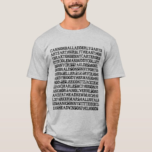 Alt- Saxohphonists för Jazz T-tröja T-shirt (Framsida)