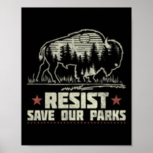 Alt US National Park ResistService Bison Buffalo Poster