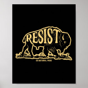 Alt US National Park ResistService Bison Buffalo Poster