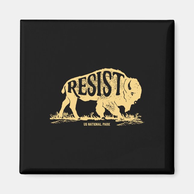 Alt US National Park ResistService T Shirt Bison Magnet (Framsidan)