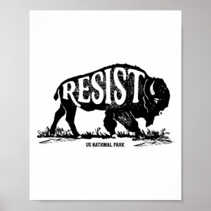 Alt US National Park ResistService T Shirt Bison Poster