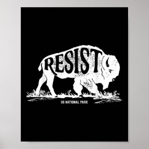 Alt US National Park ResistService T Shirt Bison Poster