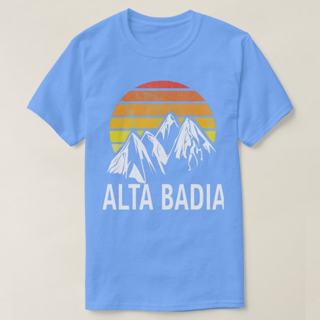 Alta Badia Dolomites Italien Ski Resort Snowboard  T Shirt (Design framsida)