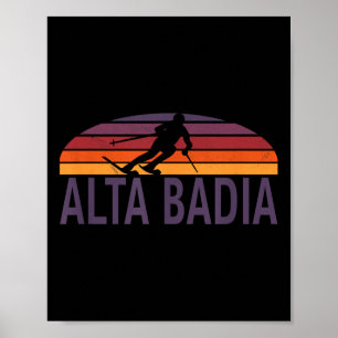 Alta Badia Dolomites Italien Ski Resort Snowboardi Poster