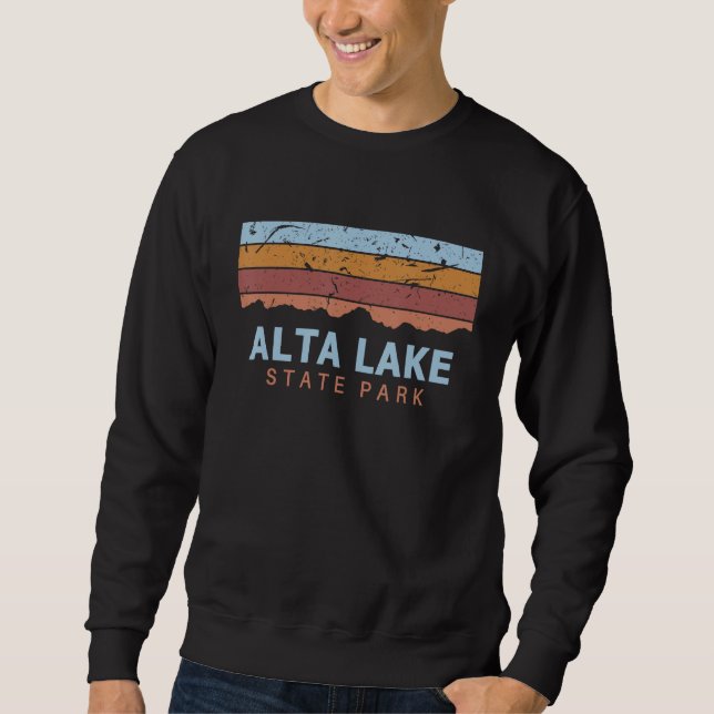 Alta Lake State Park Washington Retro Cool Lång Ärmad Tröja (Framsida)