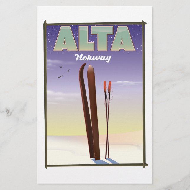 ALTA Norge skidresor affisch Brevpapper (Framsida)