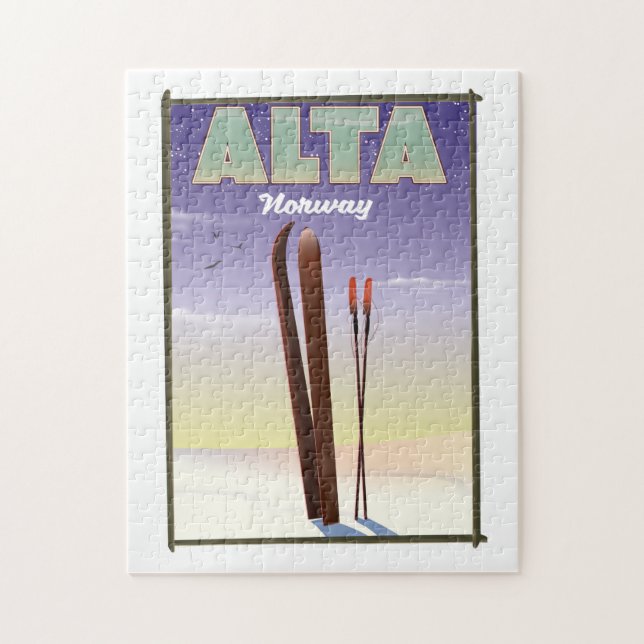 ALTA Norge skidresor affisch Pussel (Vertikal)