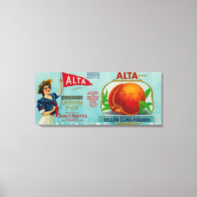 Alta Peach-etikett Canvastryck (Framsida)
