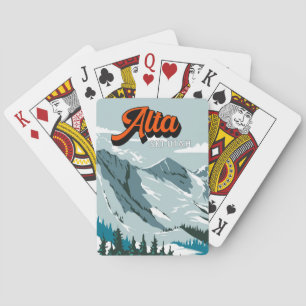 Alta Ski Area Winter Utah Vintage Casinokort