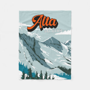 Alta Ski Area Winter Utah Vintage Fleecefilt