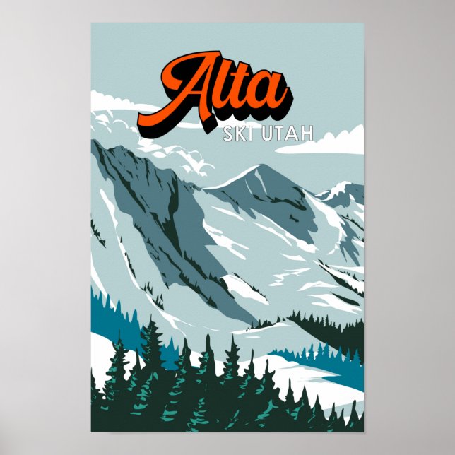 Alta Ski Area Winter Utah Vintage Poster (Framsidan)