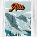 Alta Ski Area Winter Utah Vintage Vykort<br><div class="desc">Alta Winter-konstens utformning visar vintern.</div>
