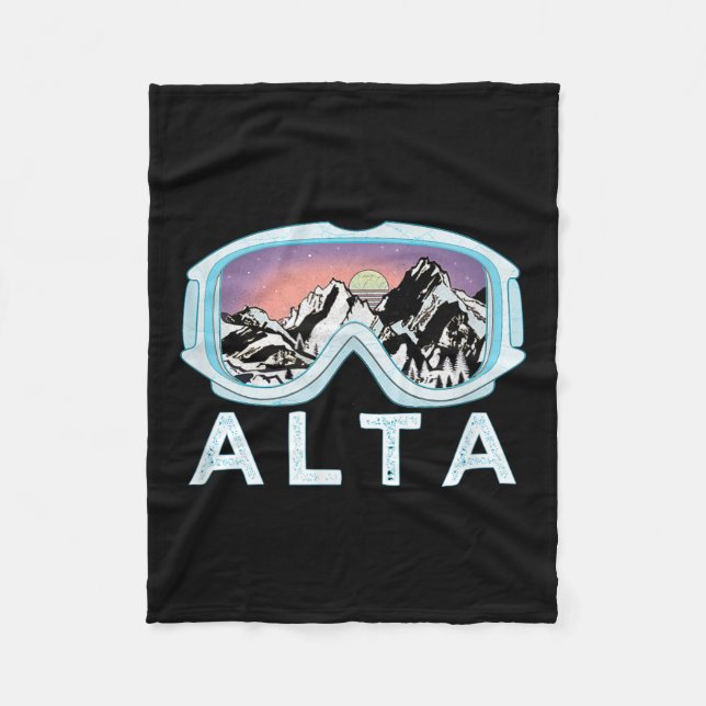 Alta Ski Design _ Alta, men Skiing Snö Gift Fleecefilt (Framsidan)