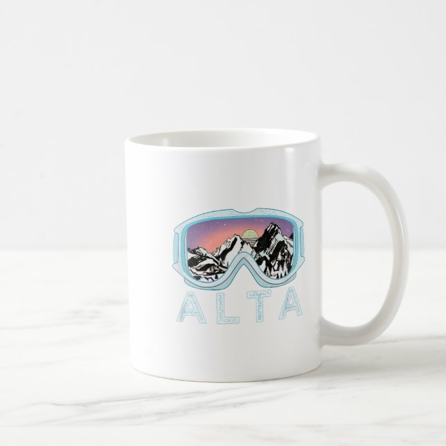 Alta Ski Design _ Alta, men Skiing Snö Gift Kaffemugg (Höger)