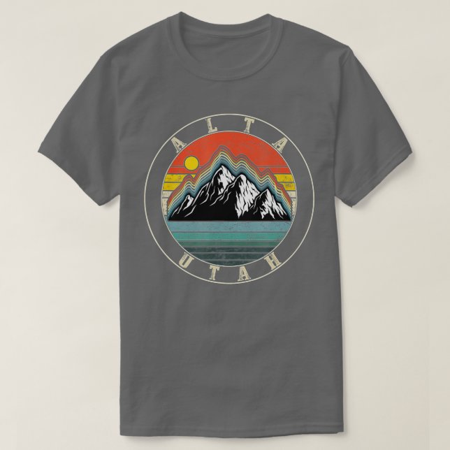 Alta Ski Utah Souvenir Skier Skiing Snowboarding M T Shirt (Design framsida)