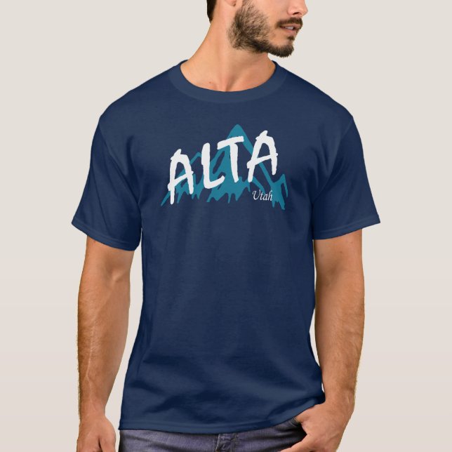Alta Utah Mountains T Shirt (Framsida)