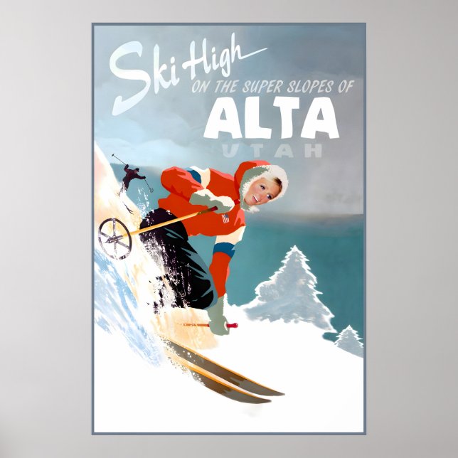 Alta Utah Resor Poster Wasatch Little Cottonwood (Framsidan)