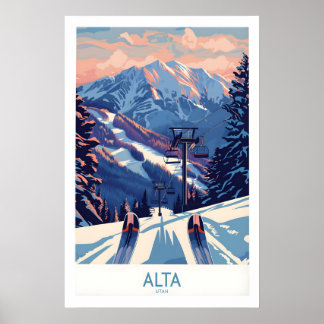 Alta Utah Ski Print - Winter Sports Travel Decor 1 Poster