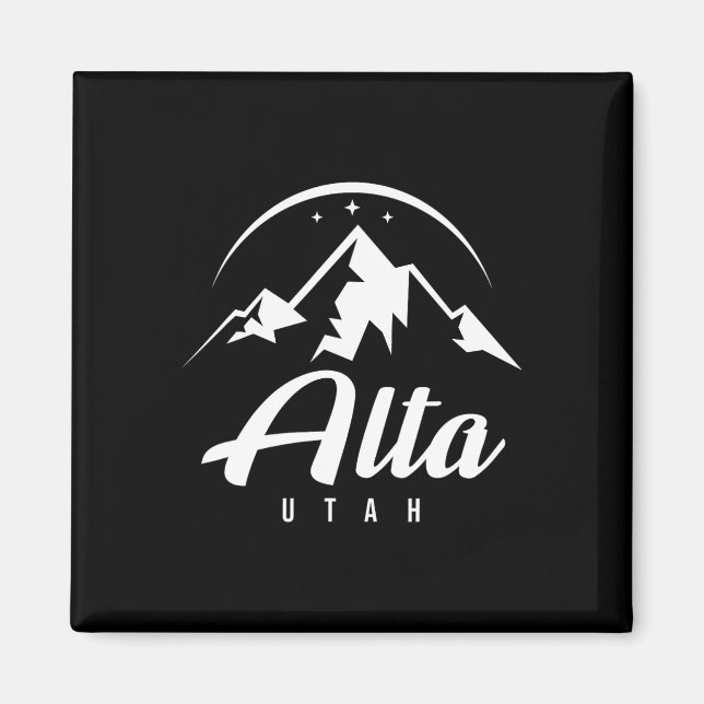 Alta Utah Ski Resort Skiing Snowboarding Magnet (Framsidan)