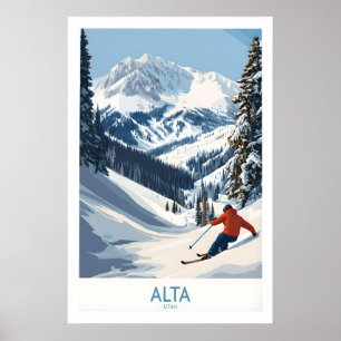 Alta Utah Skidäventyrstryck - Wasatch Poster